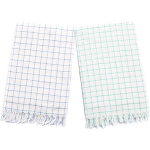 AVKA Studio Check Bath Towels Indian Towels Cotton Towel Fast Drying Quick Absorbent Set of 2 30x60 Inches