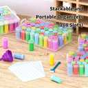 4-Tier Diamond Painting Storage Box, 208 Slots Large Capacity Portable Transparent Diamond Art Storage, Suitable for Pills,DIY Art Crafts, Diamond Art Storage Containers