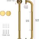 20 Inch Bronze Shower Grab Bar Gold, Munzong Antique Brass Bathroom Grab Bar w/Anti-Slip Knurled Grip, Bathroom Balance Bar, Safety Bath Handrail Support, Handicap Injury Elderly Senior Assist Handle