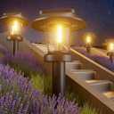 ALEPOD Solar Pathway Lights Outdoor - 4 Pack Solar Powered Garden Lights Waterproof IP65, Decor Landscape Lighting with Three Lighting Modes for Yard, Lawn, Walkway, Driveway, Warm White Light