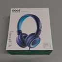 Kids Headphones - noot products K11 Foldable Stereo Tangle-Free 3.5mm Jack Wired Cord On-Ear Headset for Children/Teens/Boys/Girls/Smartphones/School/Kindle/Airplane Travel/Plane/Tablet (Navy/Teal)