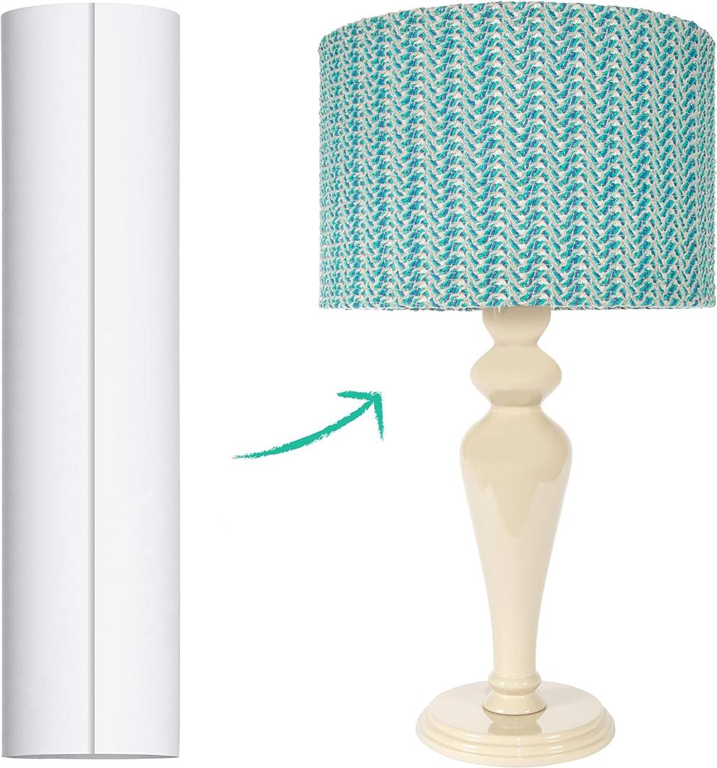 Styrene Sheet for Lampshade (12" Height x 40" Length) - Adhesive Roll for DIY Round Drum Lamp Shade - Repair Damaged Shades - Make a New Lampshade - Compatible With All Materials