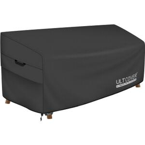ULTCOVER Waterproof Outdoor Sofa Cover - Heavy Duty Patio Bench Covers 58W x 28D x 35H inch, Black (Black-30"Deep)