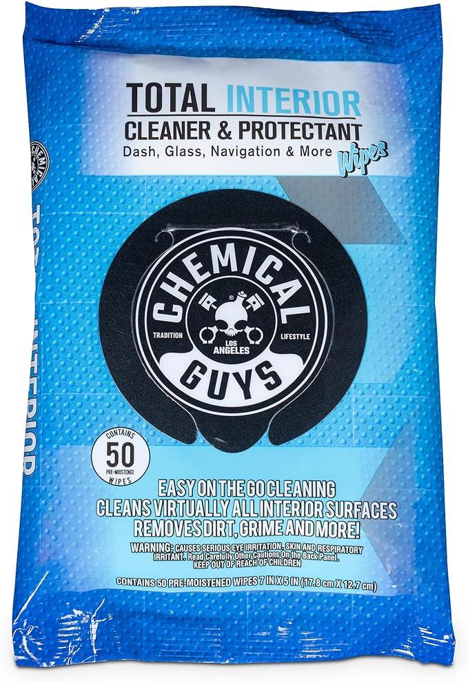 Chemical Guys PMWSPI22050 Total Interior Cleaner & Protectant Wipes, Safe for Cars, Trucks, SUVs, Jeeps, Motorcycles, RVs & More (50 Ct)