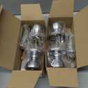 4 Pack Keyed Entry Door Knob Set, All Keyed Same Exterior and Interior Stainless Steel Door Locks, Satin Nickel Front/Entrance Door Knobs Handle