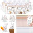 Fumete 36 Set Bunny Hug Party Favors Include Miniature Bunny Cupcake Toppers Inspirational Bunny Hug Card Organza Bag Gifts for Bunny Birthday Decorations Rabbit Autumn Baby Shower Bridal Wedding