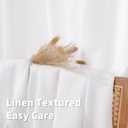 BGment White Linen Curtains 63 Inch Length 2 Panels - Rod Pocket Semi Sheer Drapes Light Filtering Textured Window Treatments for Living Room Bedroom Office Back Tab, 52 X 63 Inch