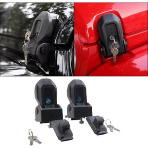 Anti-Theft Hood Lock Catch Latches Fits for Jeep Wrangler JL Gladiator JT 2018 2019 2020 2021 2022 2023 Black Hood Latch