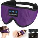 LC-dolida Sleep Headphones, Sleep Mask Bluetooth Wireless Music Eye Mask, Sleeping Headphones for Side Sleepers Sleep Mask with Bluetooth Headphones Ultra-Thin Stereo Speakers Perfect for Sleeping (Elegant Purple)