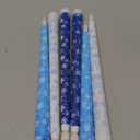 6 Pcs Snowflakes Wonderland Flameless Taper Candles 11 Inch Winter Battery Operated LED Candles Blue White Table Centerpiece for Christmas Xmas Holiday Party Decor