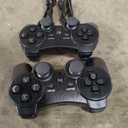 OKHAHA Controller 2 Pack for PS3 Wireless Controller for Sony Playstation 3, Double Shock 3, Bluetooth, Rechargeable, Motion Sensor, Remote for PS3 (With Stripes(Black + Black))