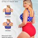 SHAPELLX High Waisted Bikini Sets for Women Two Piece Tummy Control Swimsuits Ruched Bathing Suit Twist Front Push Up Bikinis (Red, XXL)