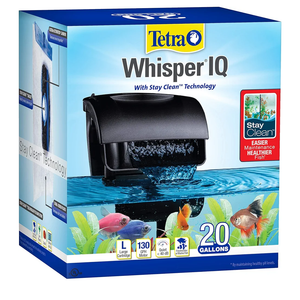 Tetra Whisper IQ Power Filter 20 Gallons, 130 GPH, with Stay Clean Technology
