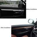 for CRV 2017-2022 Inner Door Panel Trim ABS Peach Wood Texture Inner Decoration Stripe Trim Sticker Interior Decoration Accessories for Honda CRV CR-V 2017 2018 2019 2020 2021 2022 4PCS