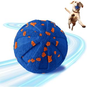 Interactive Dog Ball - Smart Dog Toy for Small & Medium & Large Dogs, Automatic Moving, Rotating & Bouncing, E-TPU Material, Interactive Dog Toys for Aggressive Chewers (Blue)