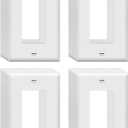 ZEFTV Mid-Size Decorator Wall Plates 1-Gang 4.89" x 3.12" Switch Outlet Electrical Cover Plate Unbreakable Thermoplastic Faceplate for Light Receptacle Outlet Switch, White (20 Pack)