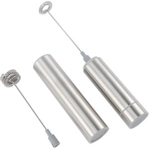 Cabilock Battery Whisk Rechargeable Frother Wand Style Milk Frother Handheld Electric Milk for Espresso (Silver) 1 Stirrer missing