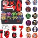 Gyro Battling Blade Set, 12 Spinning Tops, 4 Launchers and 1 Grip with Storage Box, Kids Toys Birthday Gift Ideal for 6+ Years of Old