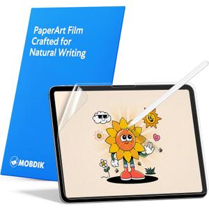 MOBDIK 2 Pack Paperfeel Screen Protector Compatible with iPad Air 13 M4/M3/M2 2026/2025/2024 & iPad Pro 13 M5/M4 2025/2024, Crafted for Natural Writing, Anti Glare, Easy Installation
