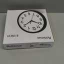 Wall Clock Modern 8 Inch Battery Operated Silent Non Ticking Small Analog Clock for Living Room Office Home Bedroom Kitchen Bathroom(Black)