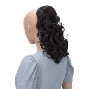 CAISHA 12" Hair Piece Braid Ponytail Extension Voluminous Wavy Black Dark Brown Mix PH219