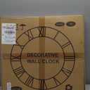 LEIKE Large Wall Clock, 24" Silent Non-Ticking, Battery Operated, Oversized, Decorative Retro Black Metal Clock for Living Room,Farmhouse, Dinner Room,Indoor, Outdoor Decor(60cm, Black Arabic Number)