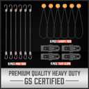 HORUSDY 31-Piece Premium Bungee Cords Assortment Jar, Includes 10,18,24,32,40 Bungee Cords, 6 Zip Ties, 8Canopy/Tarp Ball Ties and Crocodile Mouth Tarp Clips