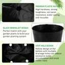 30 Pcs 5 Gallon Nursery Bags 13.8 Inch Thicken Soft Plastic Seedling Pots Seed Plant Bags with Drainage Holes for Large Flowers Trees Vegetables Indoor Outdoor Women Gardening Gifts, Black