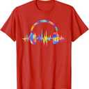 Heartbeat Headphone Tie Dye Sound Lover Engineer Producer DJ T-Shirt Size M Youth