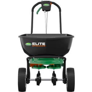 Scotts Elite Spreader for Grass Seed, Fertilizer, Salt, Ice Melt, Durable Push Spreader Holds up to 20,000 sq.ft. Product
