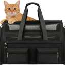 Cat Carrier, Small Dog Carrier for Small Medium Pets Up to 15 LbsPet Carrier Airline Approved,Soft-Sided Puppy Travel Bag with Safety Zippers,Chihuahua Carry Case, Kitty Cloth Cage