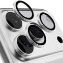 MAGEASY Designed for iPhone 17 Pro/Pro Max Camera Lens Protector - Made of Sapphire & Aviation-Grade Aluminum, Stronger than Tempered Glass Lens Protector, Easy to Install | Lenz (White)