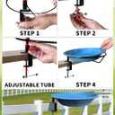 Bird Bath Outdoor Metal Birdbath Deck Mounted, Bird Baths with Adjustable Sturdy Metal Clamp for Deck Railing Balcony Yard Garden Decoration