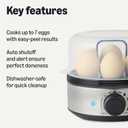 Amazon Basics Electric Egg Cooker for Hard-Boiled Eggs with Auto Shutoff, Dishwasher-Safe Parts, 7-Egg Capacity, BPA Free, Black