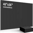 Cork Boards for Walls 48" x 36" Felt Board Alternative, 12 Pack Felt Wall Tiles Bulletin Board, Large Cork Board for Office Pin Board Tack Board Cork Boards (Black)