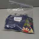 OCURHU Womens Boho Shirts Retro Floral Tshirt Cute Daisy Graphic Short Sleeve Tee Navy Blue 2XL