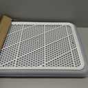 Mifoci 2 Pcs Dog Potty Tray Mesh Puppy Training Pad Holder Floor Protection Portable Pee Pad Pet Toilet Training Tray Litter Box Corner for Medium and Large Dogs (19.7 x 14.2 x 1.2 Inch)