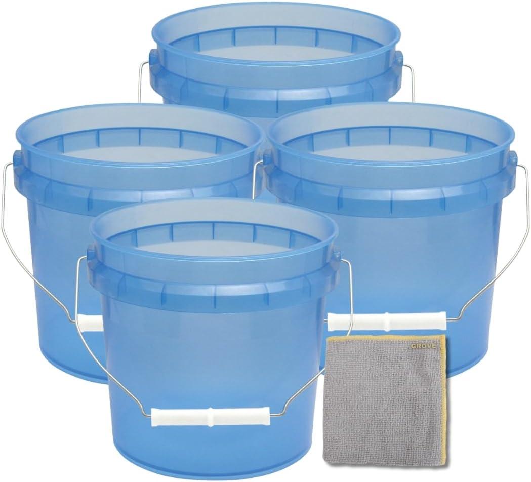 Leaktite Blue 1 gal Bucket with Lid 4 Pack with Random Item