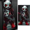 1 Pair Halloween Themed Car B-Pillar Decals, Horror Killer Waterproof Vinyl Car Center Pillar Stickers, Panda Killer Car Window Door Sticker Decal 11" x 18.9" (Fierce Panda)