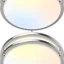 GoBright 2-Pack 10 Inch Bathroom Light Fixtures Ceiling Mount, 30W 3200lm Super Bright LED 2700K/3000K/4000K/5000K/6500K Adjustable Dimmable Kitchen Hall Ceiling Lamps, Brushed Nickle