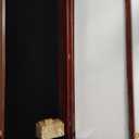 Electric/Acoustic Guitar Display Case Wall Mount Guitar Case Cabinet Shadow Box with Hanger Stand and Lock 98% UV Protection Acrylic Clear Door for Musician Collection(Red Brown,44'')