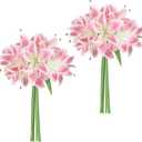 12PCS Artificial Tiger Lily Flowers Fake Lily Bouquet Faux Tropical Flowers for Easter Wedding Home Kitchen Party Garden Indoor Decoration(Pink)