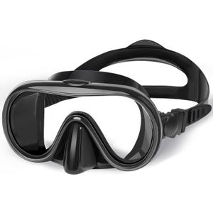 Kids Swim Goggles Mask with Nose Cover 3-16, Unique Frame Design 180 Clear View Tempered Glass No Leak for Pool Beach