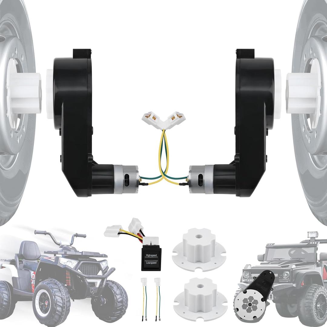 2PCS Kids Ride On Car Gearbox, 12V RS550 40000RPM High Speed Drive Motor Gearbox with 2 Coupler Suitable for Replacing and Upgrading Motors in Children's Electric Cars