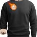 Boladeci Men's Full Sherpa Lined Crewneck Sweatshirts Heavy-weight Fleece Pullover Thick Thermal Long Sleeve Cotton (Medium, Black)