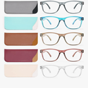 Reading Glasses Blue Light Blocking, Computer Glasses for Women Men, Fashion Square Eyeglasses 5 Pairs +2.0