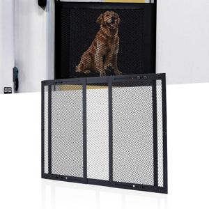 Aluminum RV Entry Screen Door Protector Grille for Dogs, Adjustable RV Screen Door Guard 20Inch High - Fits Door Widths 22" - 31.5", RV Door Camper Screen Door Grill, Black-20Inch High (20 Inch High)