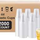 SIUQ 2000 Pack 12 oz Clear Plastic Cups, Bulk Disposable Water Cups