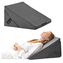 Bedluxe Wedge Pillow for Sleeping, Adjustable 9&12 Inch Foldable Bed Wedge Pillow Set, Orthopedic Memory Foam Triangle Pillows Wedge, 7-in-1 Elevated Pillows for Leg and Back Support, Velvet