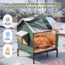 JUNSPOW Outdoor Cat House Weatherproof - All-Season Insulated Cat Shelter for Stray & Feral Cats, Spacious 17.7" L x 15.7" W x 21.6" H Interior, Waterproof & Windproof Design for Yard, Porch, Garage
